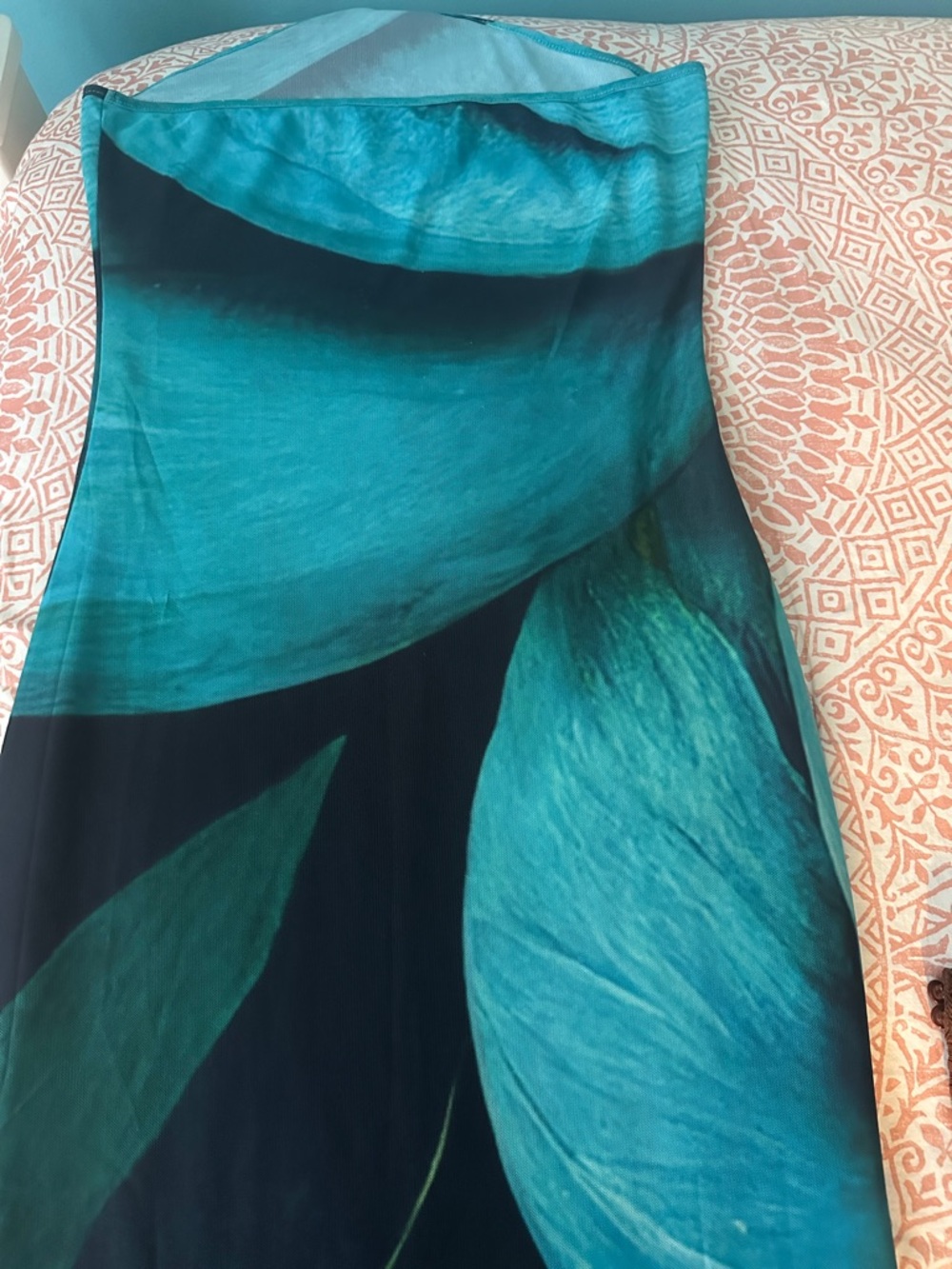 Revolve Farai London Teal Tropical Black Halter Maxi Dress - Picture 5 of 6